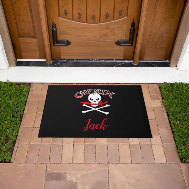 Personalisierte Piratenflagge (Cutlass) Fußmatte (Außenbereich)