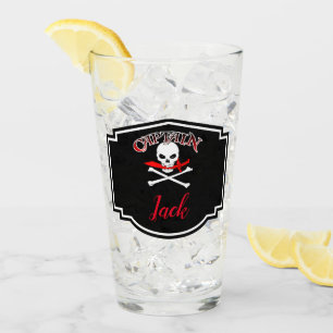 Personalisierte Piratenflagge (Cutlass) Glas