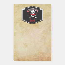 Personalisierte Piratenflagge (Cutlass) Post-it Klebezettel