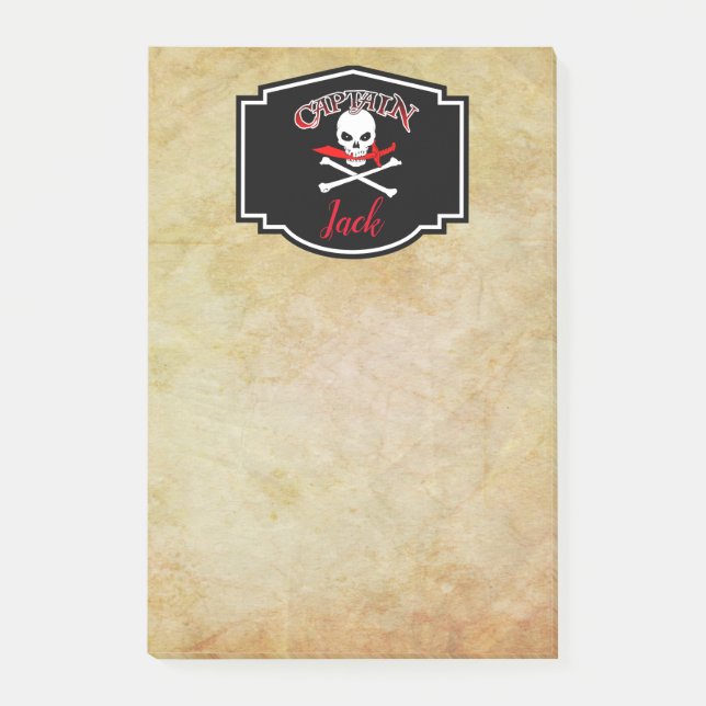 Personalisierte Piratenflagge (Cutlass) Post-it Klebezettel (Vorderseite)