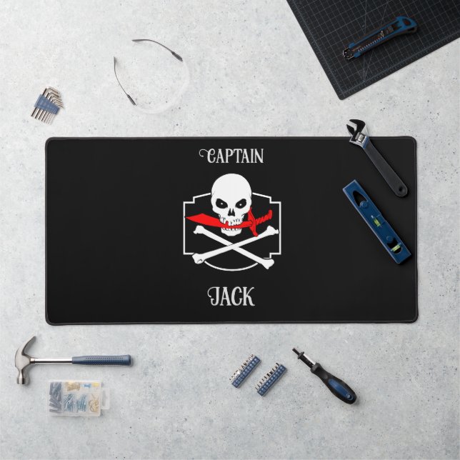 Personalisierte Piratenflagge (Cutlass) Schreibtischunterlage (Arbeitsplatz)
