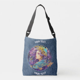 PERSONALISIERTE PISCES ZODIAC SIGN TRAGETASCHEN MIT LANGEN TRÄGERN
