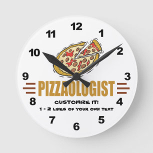 Personalisierte Pizza Runde Wanduhr