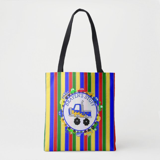 Personalisierte Pkw und Lkw gestreift Tasche (Vorderseite)