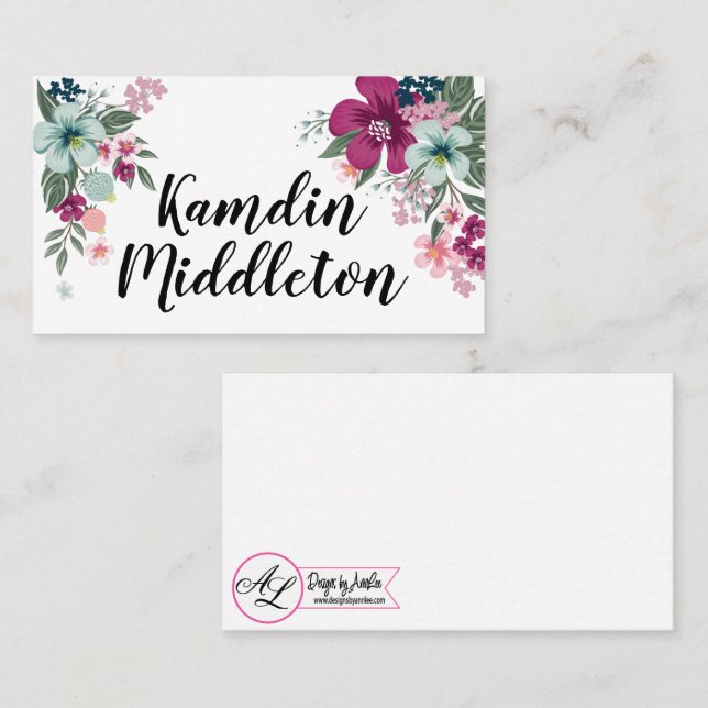 Personalisierte Platzkarten Tropische Blume auf We (Vorne/Hinten)