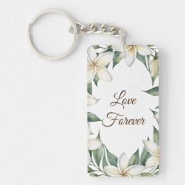 Personalisierte Plumeria, Liebe für immer Schlüsselanhänger