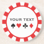 Personalisierte Poker-Chip-Untersetzer Untersetzer<br><div class="desc">Pokerchip-GetränkeUntersetzer,  vervollkommnen für Ihre Pokerspiele!  Tragen Sie Ihren eigenen Text in den bereitgestellten Raum ein</div>