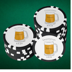 Personalisierte Poker-Chips für den Bräutigam / Bi Pokerchips