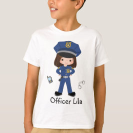 Personalisierte Polizeibeamte für Mädchen Rechtsvo T-Shirt