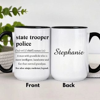 Personalisierte Polizeibehörde Polizei Definition Tasse