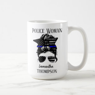 Personalisierte Polizeifrau von Thin Blue Line Kaffeetasse