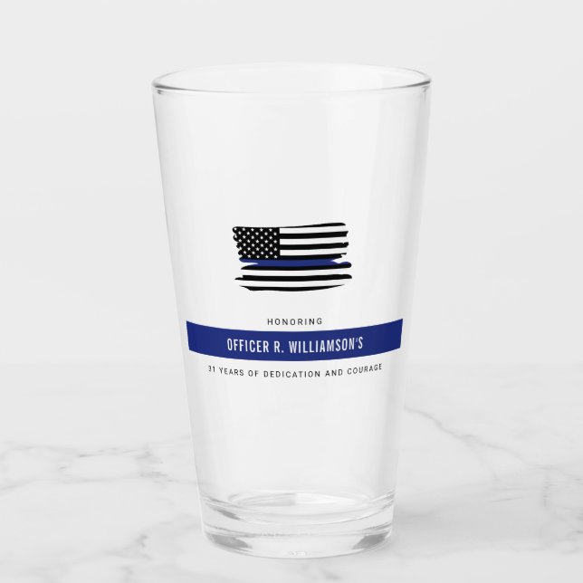 Personalisierte Polizeiresignation Glas (Vorderseite)