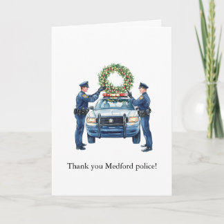 Personalisierte Polizeiwürdigungs-Weihnachtsfeiert Feiertagskarte