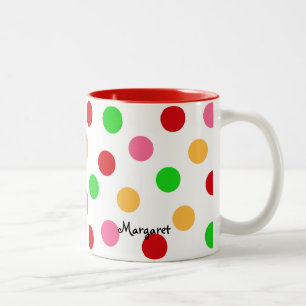 Personalisierte Polka Dot Pattern Zweifarbige Tasse