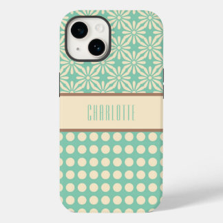 Personalisierte Polka Dots and Blume Telefoncase Case-Mate iPhone 14 Hülle