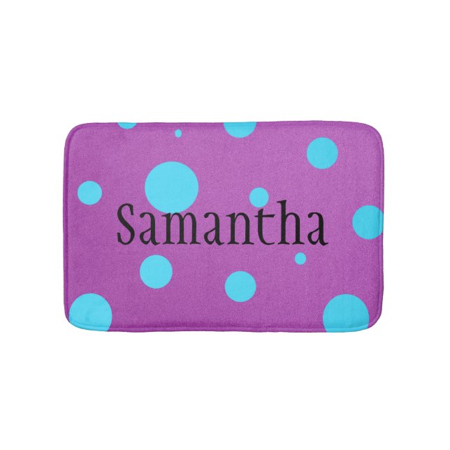Personalisierte Polka-Punkt-Bad-Matte für Teens Badematte (Vorderseite)