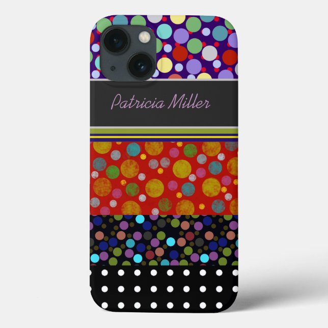 personalisierte Polka-Punktmuster Case-Mate iPhone Hülle (Rückseite)