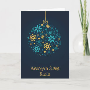 Personalisierte polnische Weihnachtskarte Karte