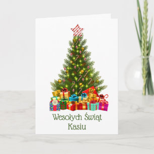Personalisierte polnische Weihnachtskarte Karte
