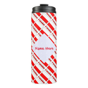 Personalisierte Polska-Fliesenflagge Thermosbecher