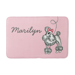 Personalisierte Poodle-Badmatte Badematte
