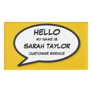 Personalisierte Pop-Art-Comic-Book-Sprechblase Namenschild