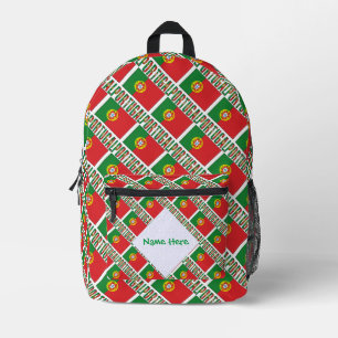Personalisierte Portugal-Flagge gekachelt Bedruckter Rucksack
