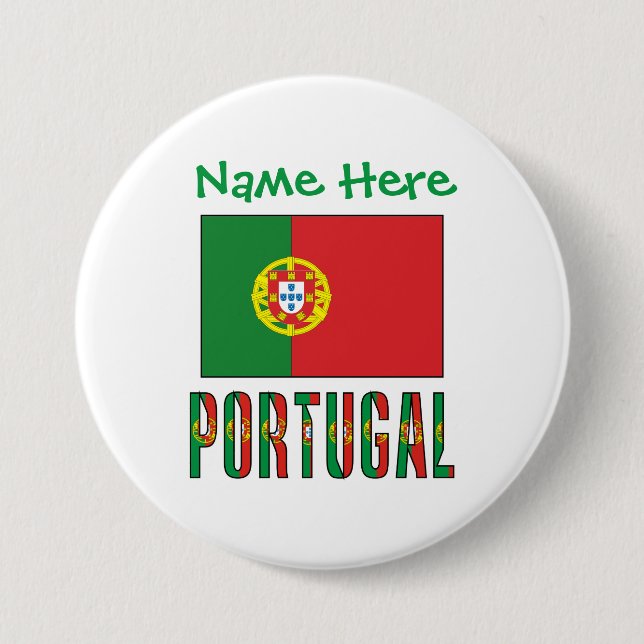 Personalisierte Portugal-Flagge-Herkunft Button (Vorderseite)