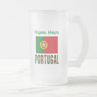 Personalisierte Portugal-Flagge-Herkunft Mattglas Bierglas