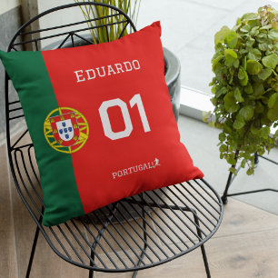 Personalisierte portugiesische Fußball-Fan-Ausrüst Kissen