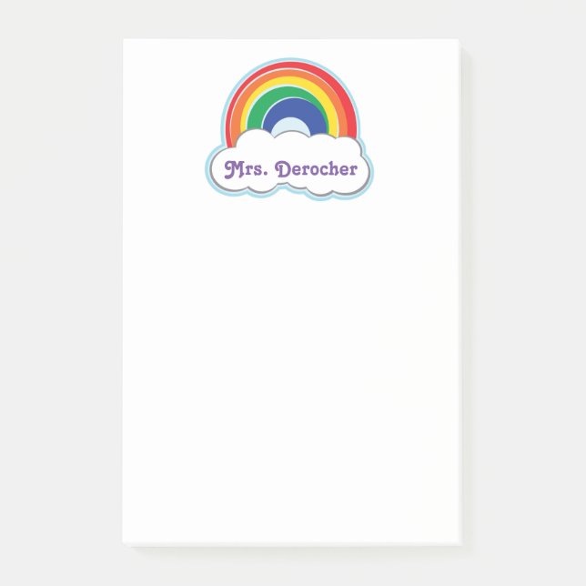 Personalisierte Post-It des REGENBOGENS | Klebezettel (Vorderseite)