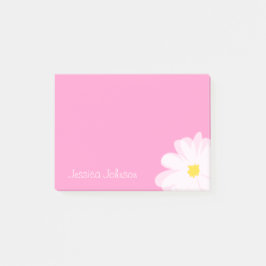 Personalisierte Post-it®-Noten Rosa mit daisy Blum Post-it Klebezettel