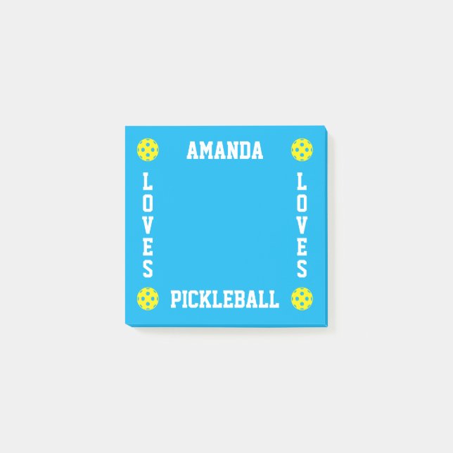 Personalisierte Post-it®-Notizen für Pickleball-Sp Post-it Klebezettel (Vorderseite)