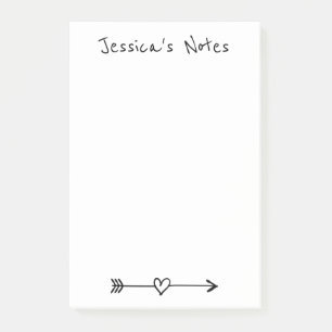 Personalisierte Post-it®-Notizen mit süßem Herzpfe Post-it Klebezettel