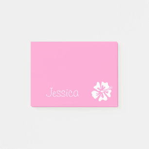 Personalisierte Post-it®-Notizen   Rosa Hibiskus B Post-it Klebezettel