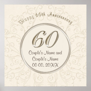 Personalisierte Poster zum 60. Hochzeitstag