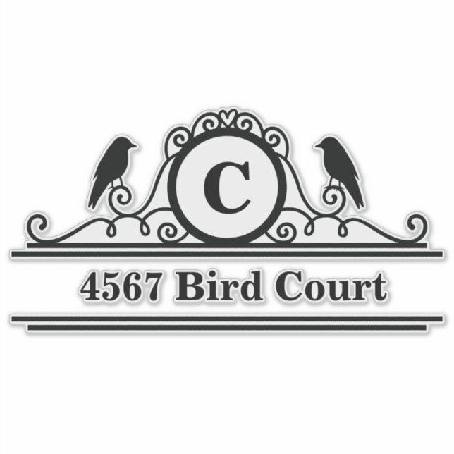 Personalisierte Postfachadresse für Vögel Aufkleber (Vorderseite)
