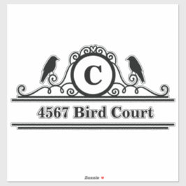 Personalisierte Postfachadresse für Vögel Aufkleber