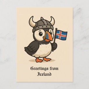 Personalisierte Postkarte - Island puffin