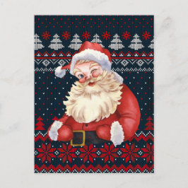Personalisierte Postkarte Winking Santa Claus gekn