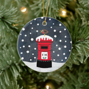 Personalisierte Postkasten Weihnachtsbaumdekoratio Keramik Ornament