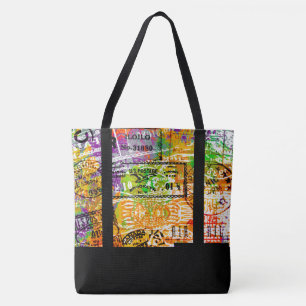 Personalisierte Poststempel-Collage-Tasche Tasche