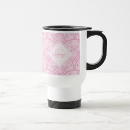 Personalisierte Preppy in Pink Mandala Art Deco Reisebecher