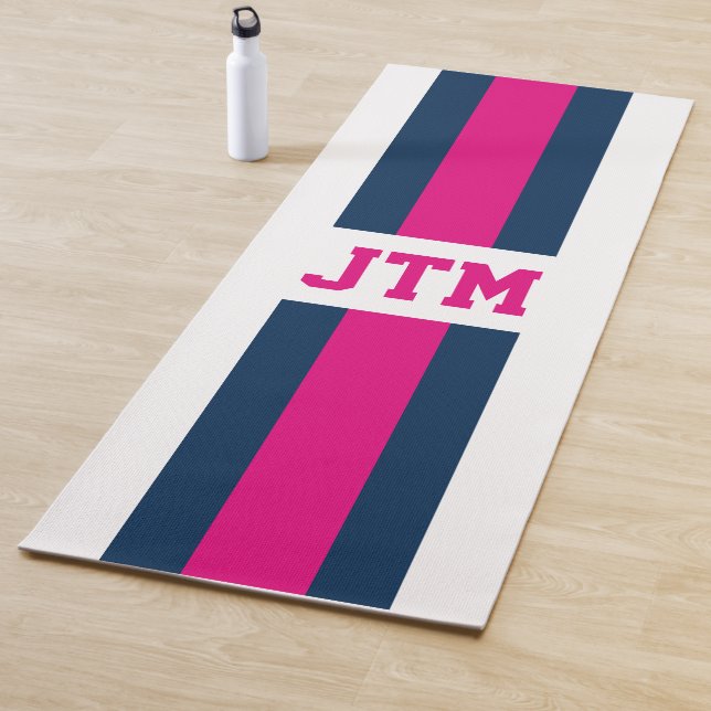Personalisierte Preppy Yoga Mat Monogramm Streifen Yogamatte (Beispiel)