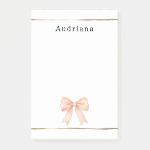 Personalisierte Pretty Peach-Schleife Post-it Klebezettel