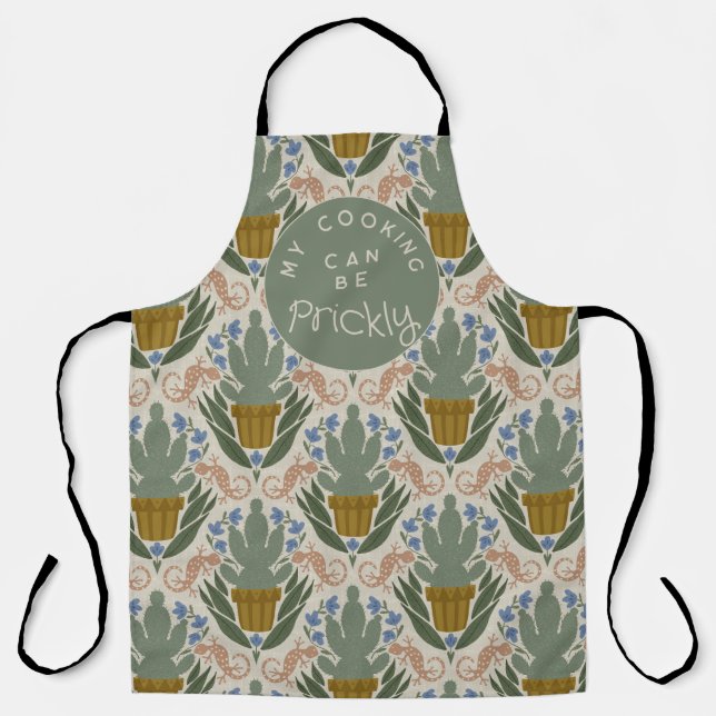 Personalisierte prickly Cactus All-over-Print-Schü Schürze (Vorderseite)