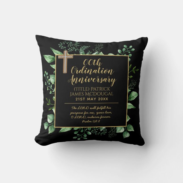 Personalisierte Priesterortung Jubiläum Pillow Kissen (Vorderseite)