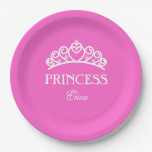 Personalisierte Princess-Platte mit Namen Pappteller