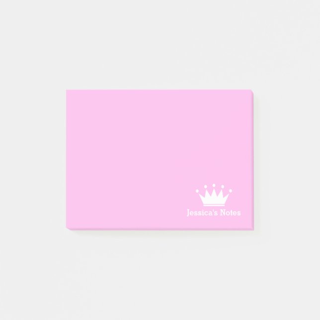 Personalisierte Prinzessenkrone, rosa Post-it®-Not Post-it Klebezettel (Vorderseite)
