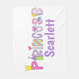 Personalisierte Prinzessin Alphabet Kronplatz Wand Fleecedecke